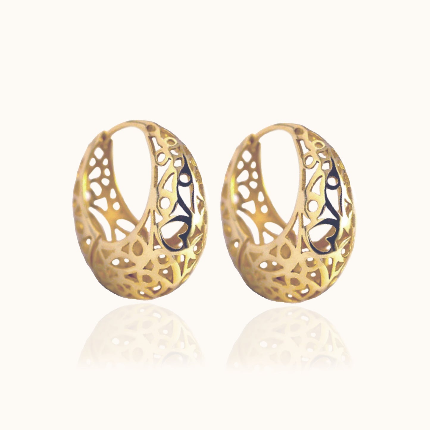 Hollow Carved Chunky Hoops