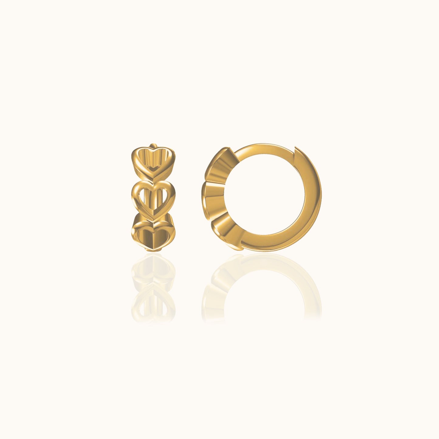 Hollow Heart Hoop Earrings