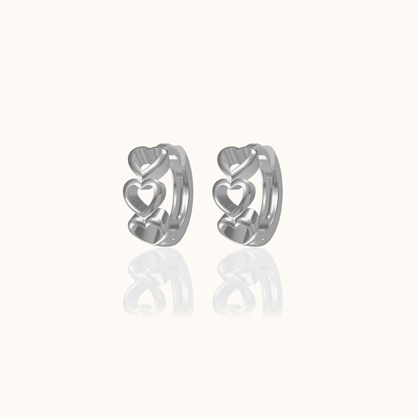 Hollow Heart Hoop Earrings