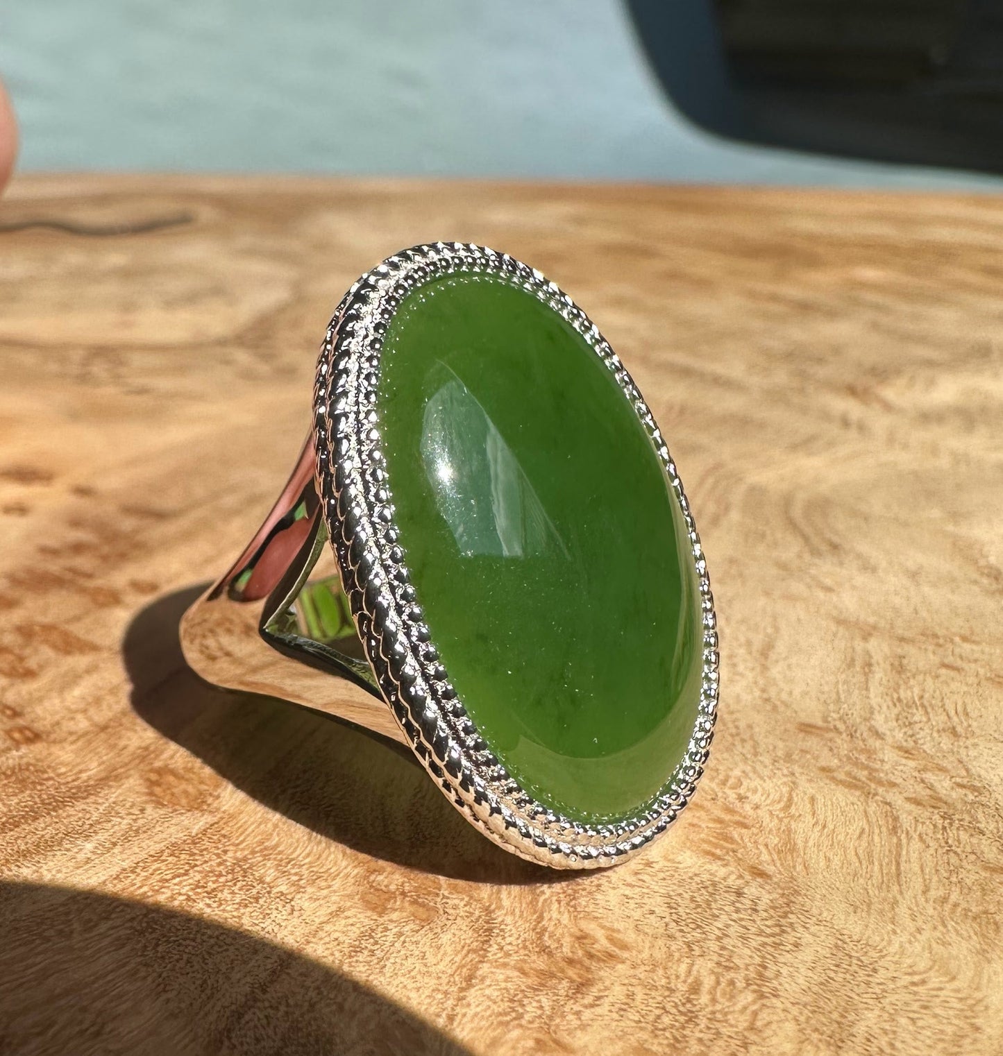 Canadian Jade Silver Ring - 1917 - Only size 10 left