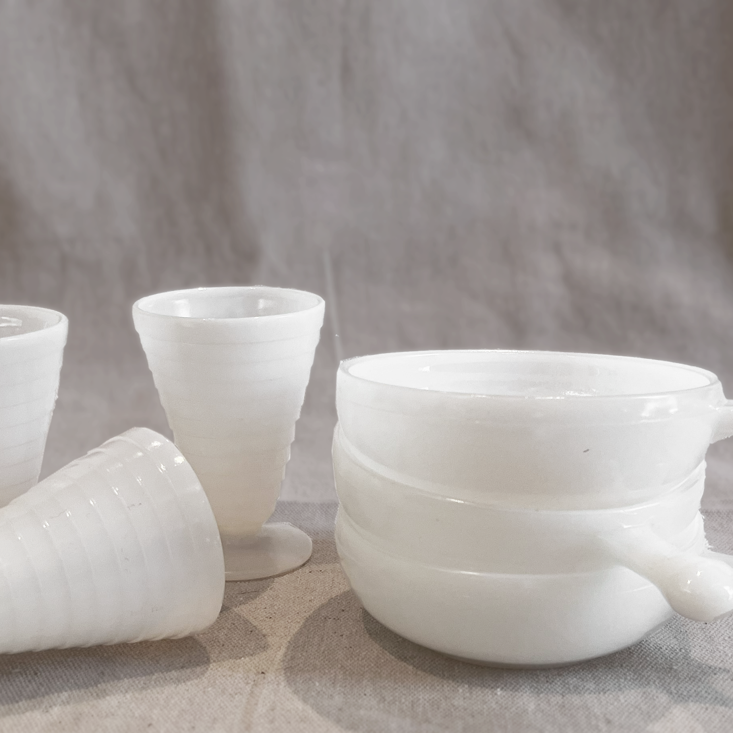 Vintage Milk Glass - Baking Dish with Handle