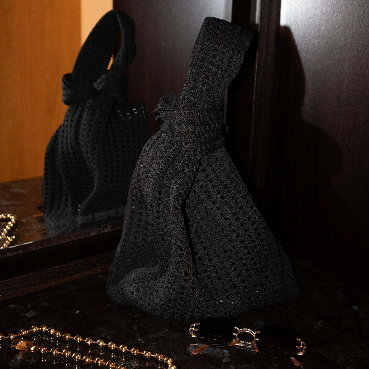 The Black Crochet Handbag