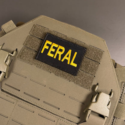 Feral & Wild Funny Embroidered Morale Patch, 2x3" | VELCRO® Brand Hook Backing