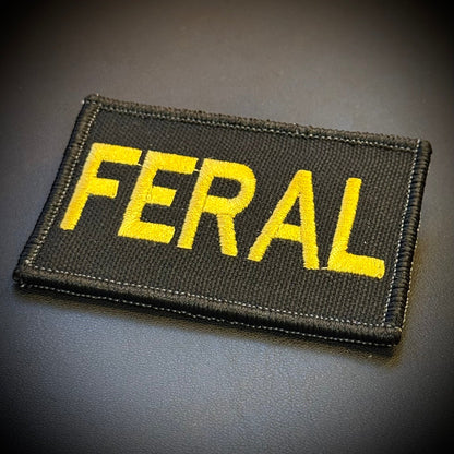 Feral & Wild Funny Embroidered Morale Patch, 2x3" | VELCRO® Brand Hook Backing