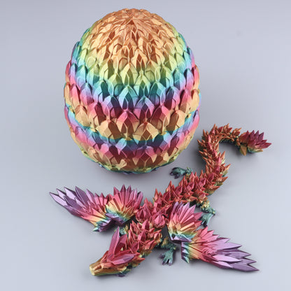 3D Printed Crystal Wing Dragon Fidget Toy – Articulated Fantasy Desk Toy Gift