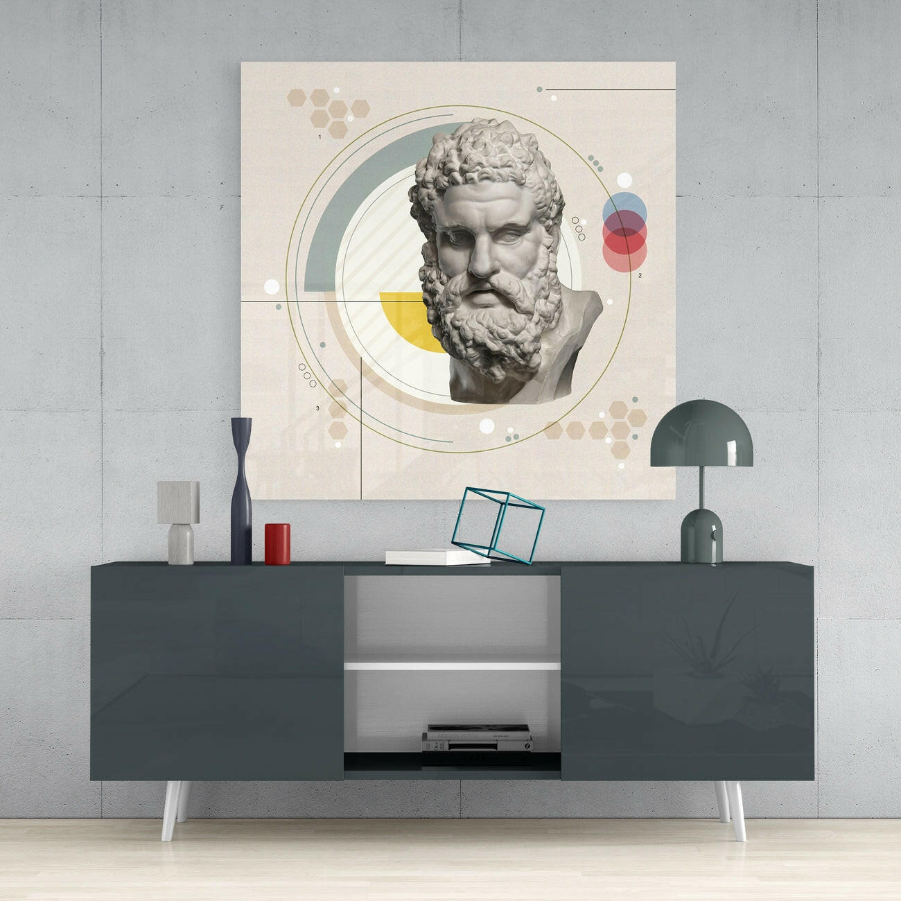 Statue Glass Wall Art