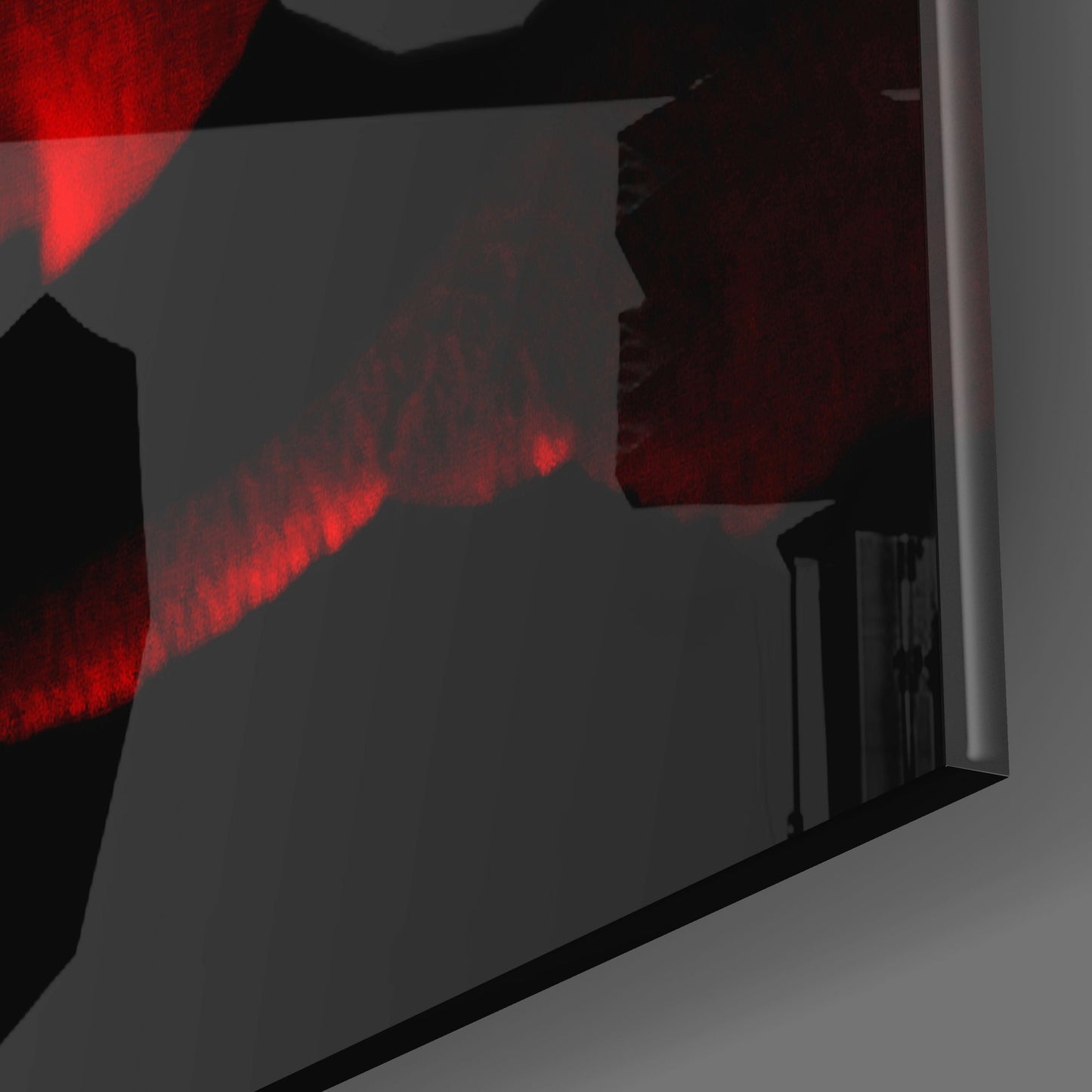 Red Rose Glass Wall Art