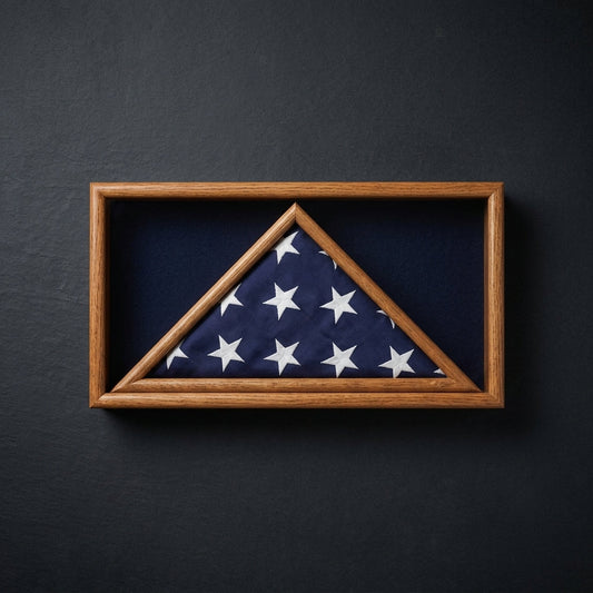 Large Military Flag and Medal Display Case - Shadow Box - Fit 3" x 5" Flag.