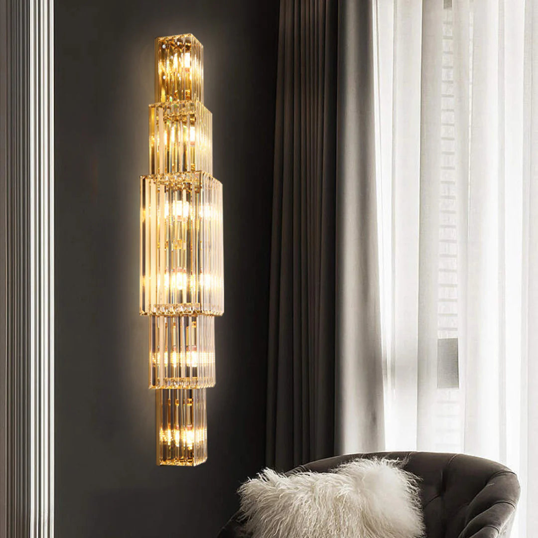 Light Luxury Crystal Layered Wall Lamp