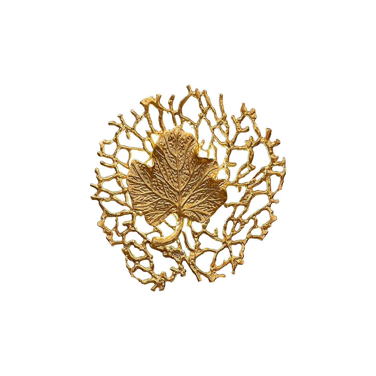Leaf-Shaped Brass Biophilic Wall Lamp