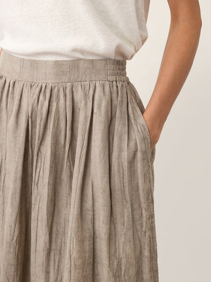 Lyocell Textured Pleated Waist Skirt ROSAMUND