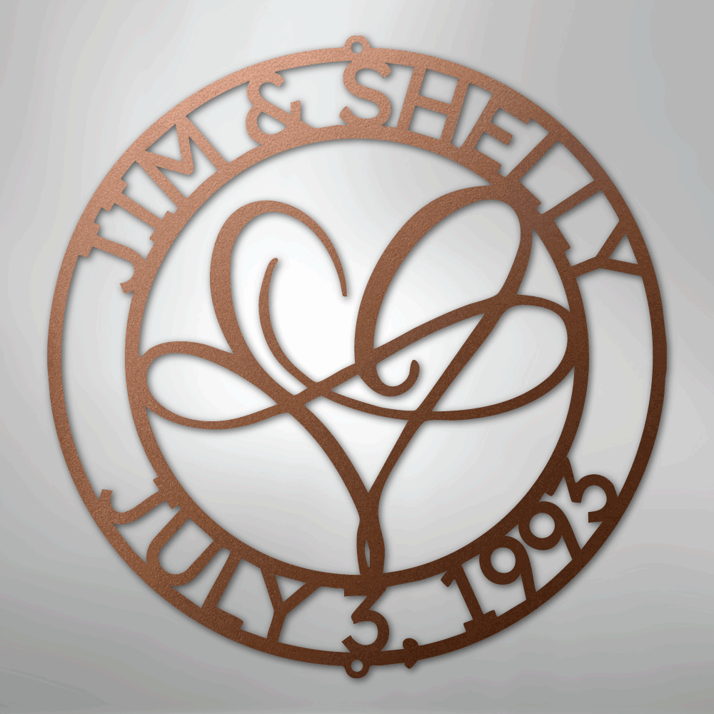 Custom Metal Wall Art - Personalized Wedding Infinity Name Sign