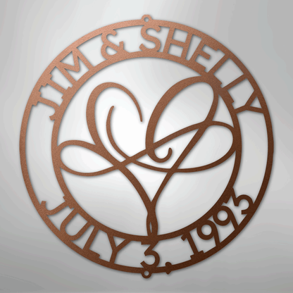 Custom Metal Wall Art - Personalized Wedding Infinity Name Sign