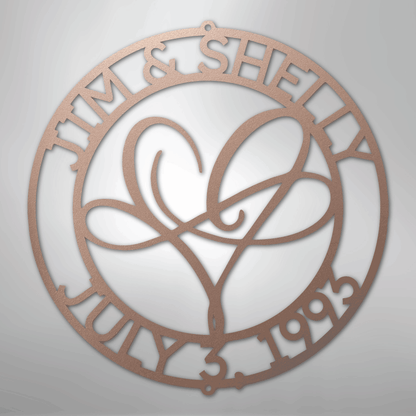 Custom Metal Wall Art - Personalized Wedding Infinity Name Sign