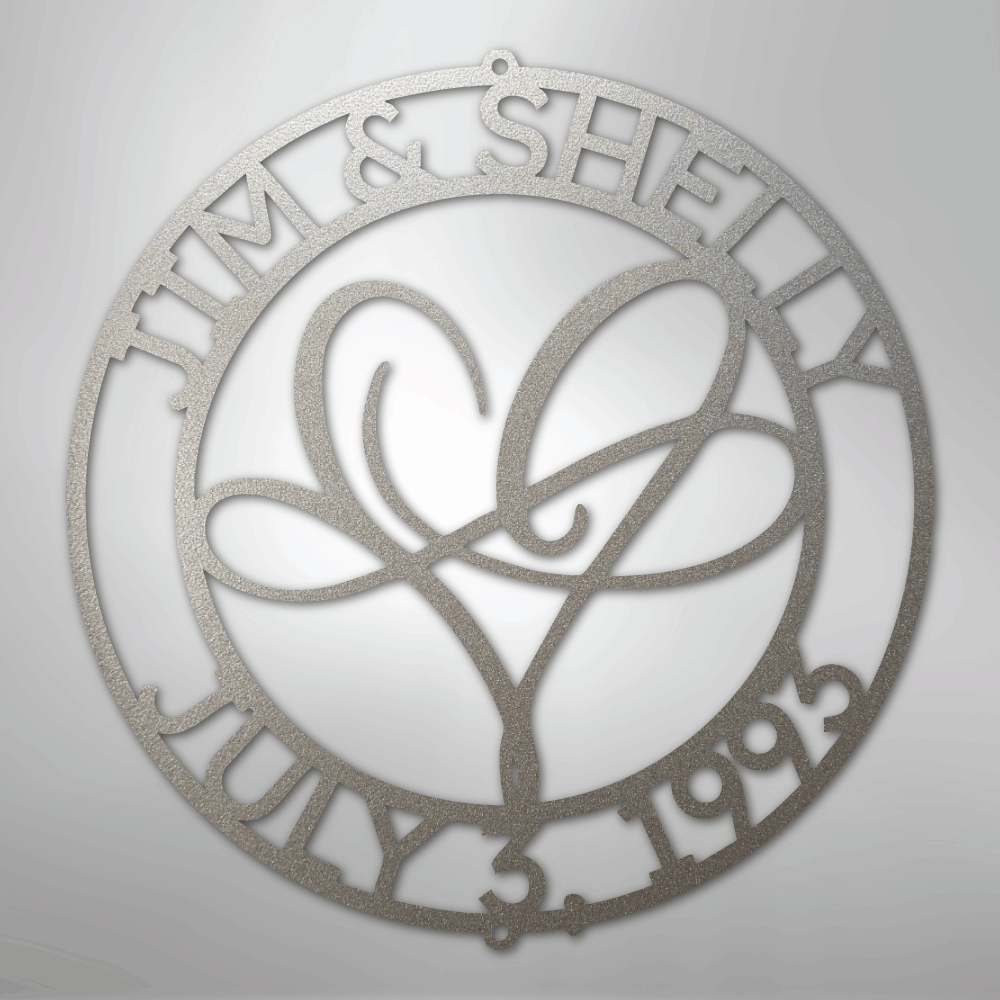 Custom Metal Wall Art - Personalized Wedding Infinity Name Sign
