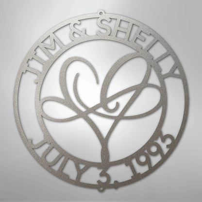 Custom Metal Wall Art - Personalized Wedding Infinity Name Sign