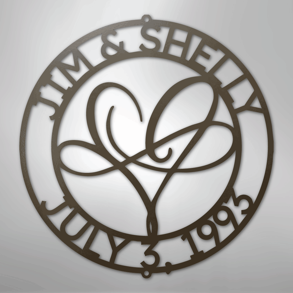 Custom Metal Wall Art - Personalized Wedding Infinity Name Sign