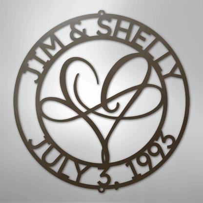 Custom Metal Wall Art - Personalized Wedding Infinity Name Sign