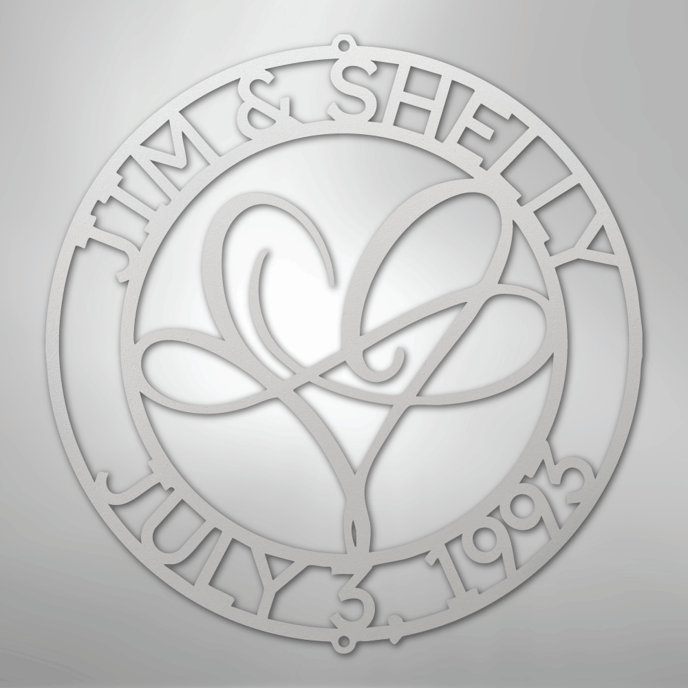 Custom Metal Wall Art - Personalized Wedding Infinity Name Sign