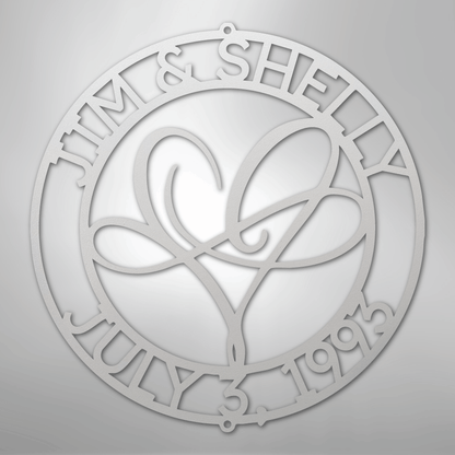 Custom Metal Wall Art - Personalized Wedding Infinity Name Sign