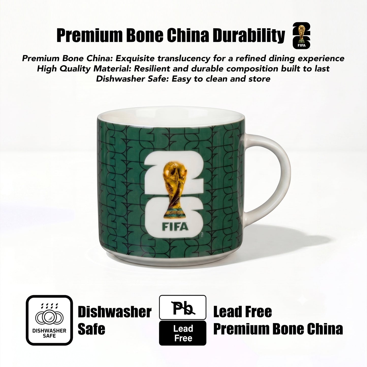 Atelier Sportif Official FIFA Trophy Mug 21.9 OZ./650 Ml Color Glaze New Bone China