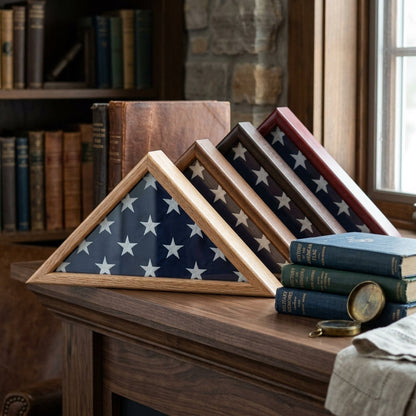 Capitol Hill Flag Case - 4 x 6 flag Display Case, Cherry Finish