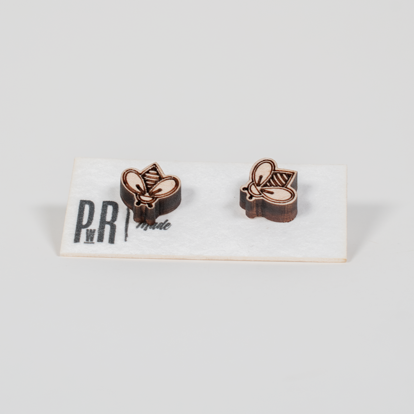 Small Wood Stud Earrings | Geometric Designs