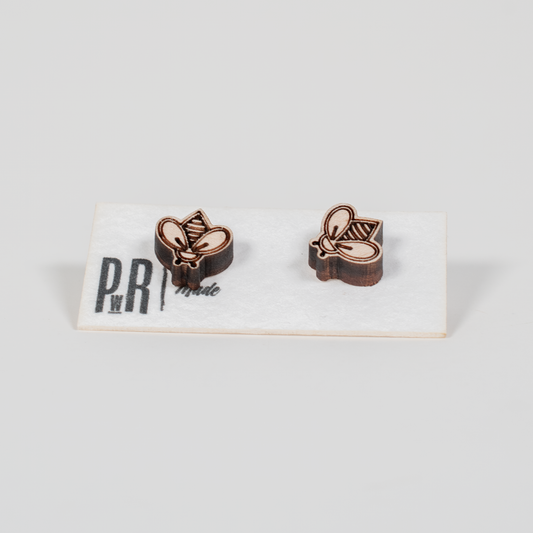 Small Wood Stud Earrings | Geometric Designs