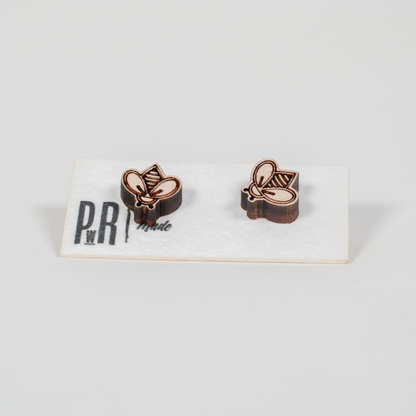 Small Wood Stud Earrings | 14 Geometric Designs