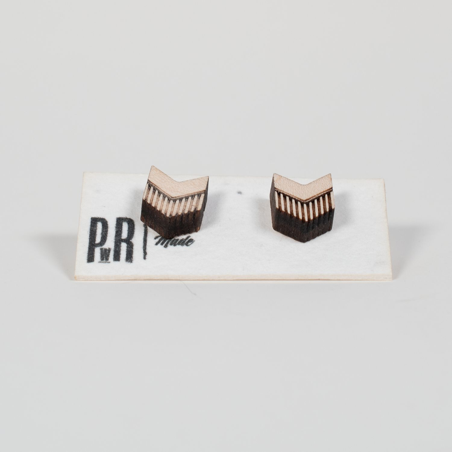 Small Wood Stud Earrings | 14 Geometric Designs