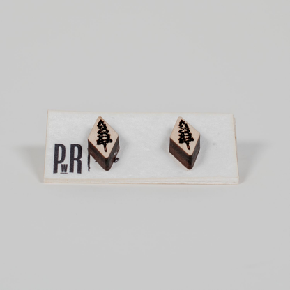 Small Wood Stud Earrings | 14 Geometric Designs