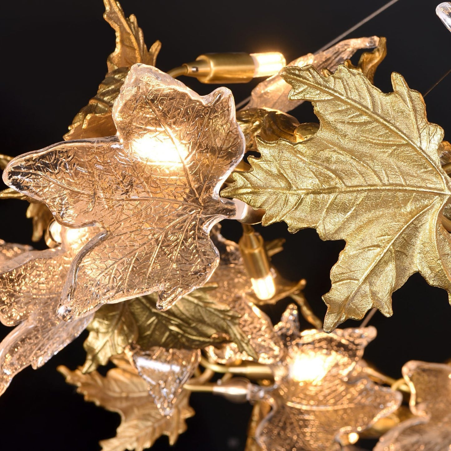 Maple Leaf Brass Chandelier