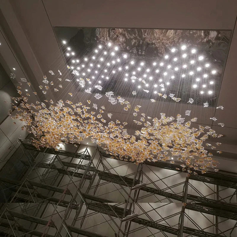 Maple Leaf Glass Chandelier