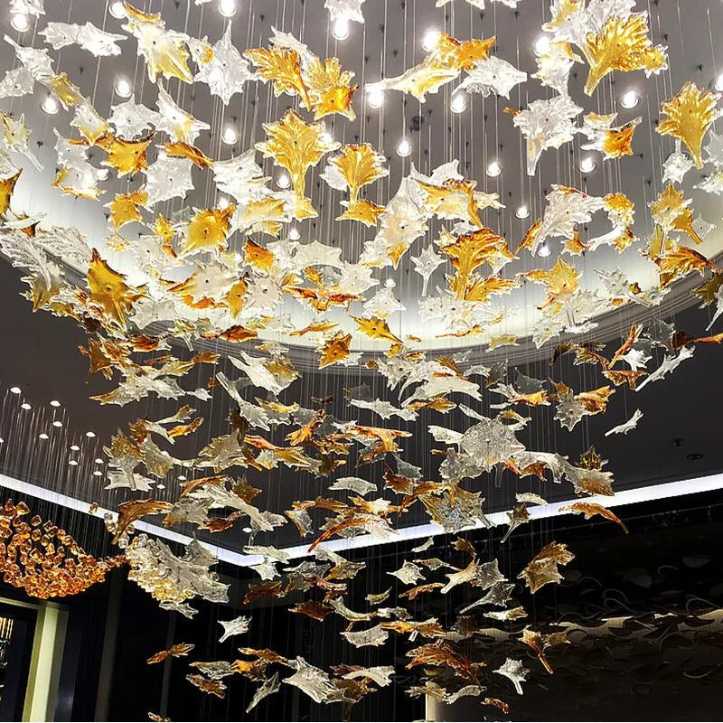 Maple Leaf Glass Chandelier