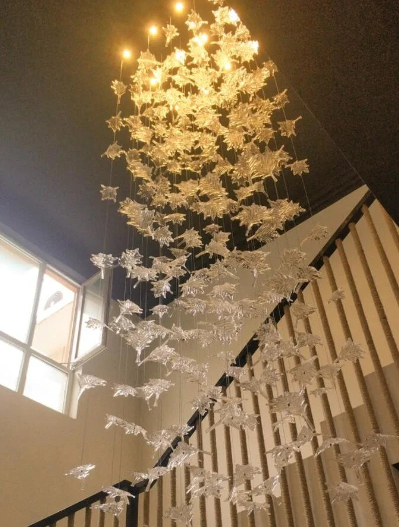 Maple Leaf Glass Chandelier