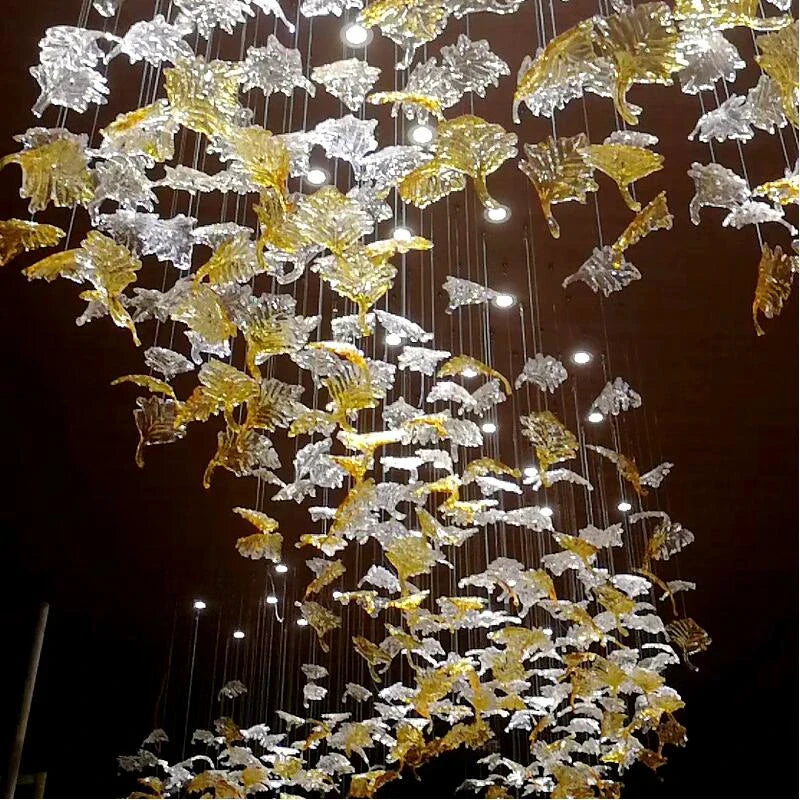 Maple Leaf Glass Chandelier