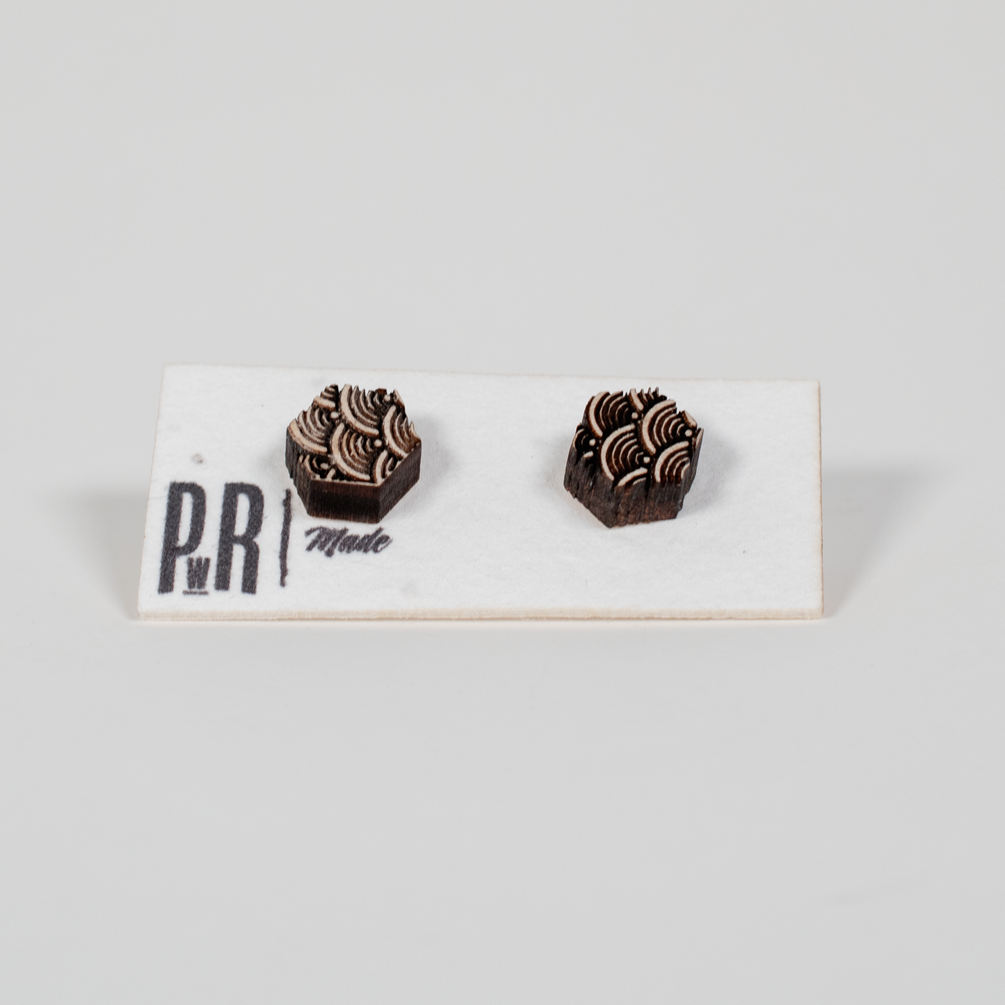 Small Wood Stud Earrings | Geometric Designs
