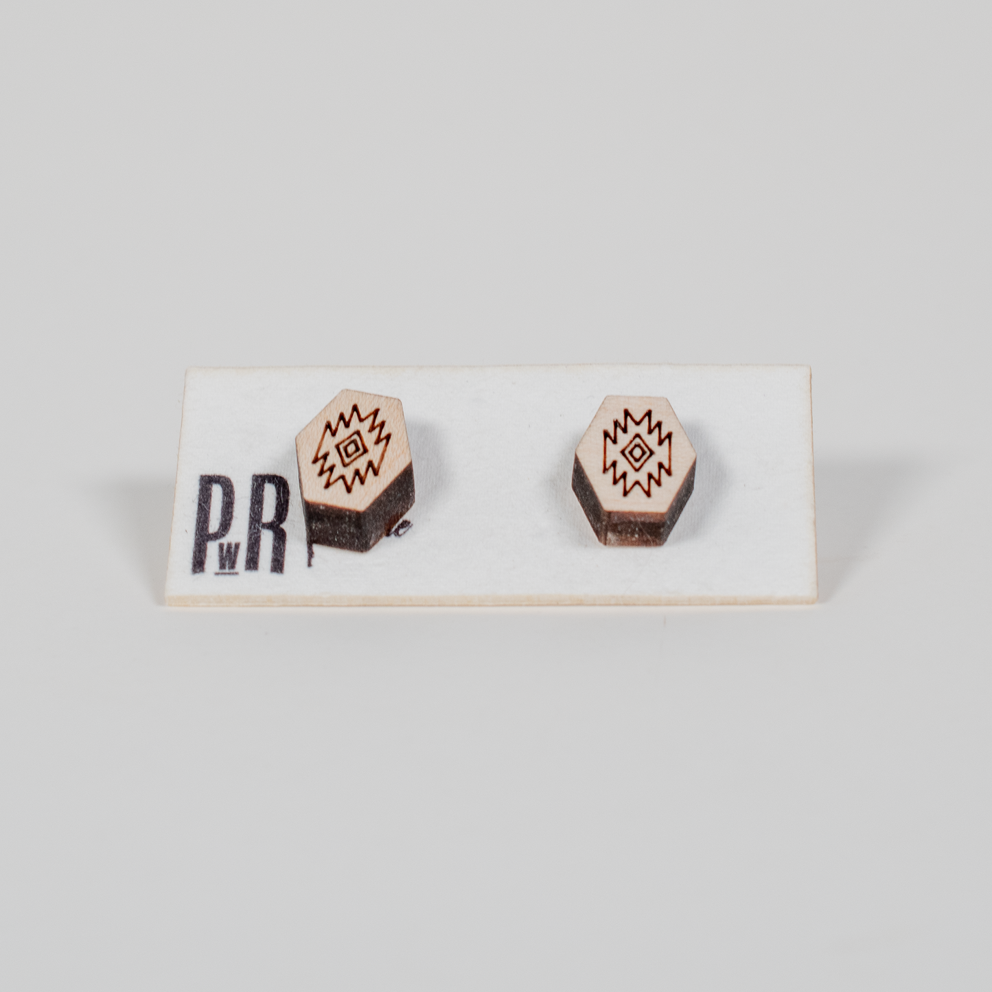 Small Wood Stud Earrings | Geometric Designs