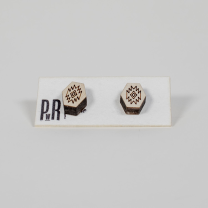 Small Wood Stud Earrings | 14 Geometric Designs