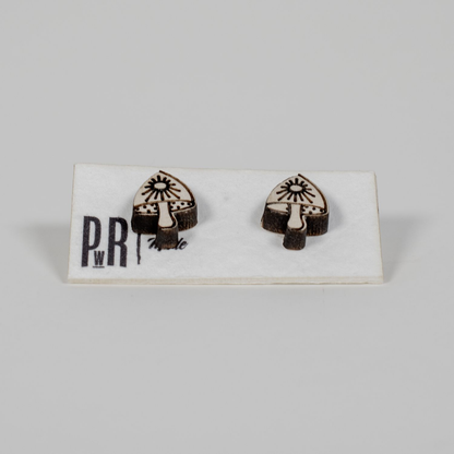Small Wood Stud Earrings | 14 Geometric Designs