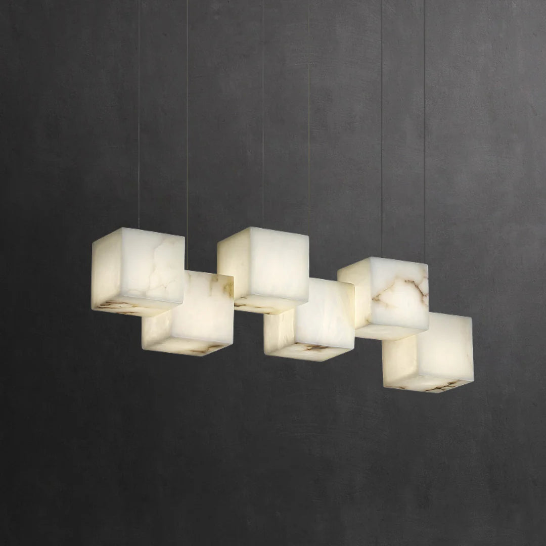 Simple Alabaster Box chandelier