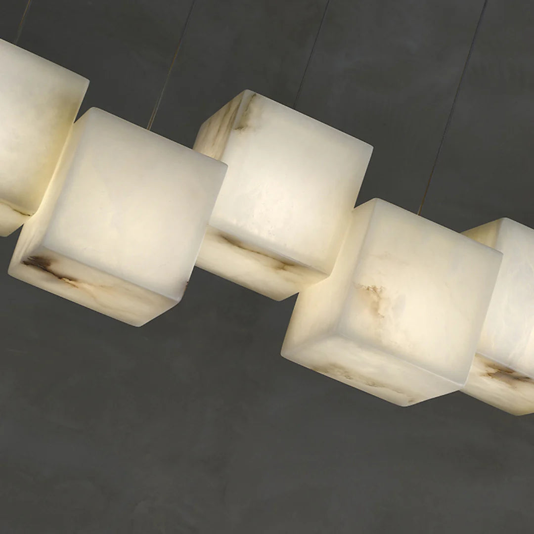Simple Alabaster Box chandelier