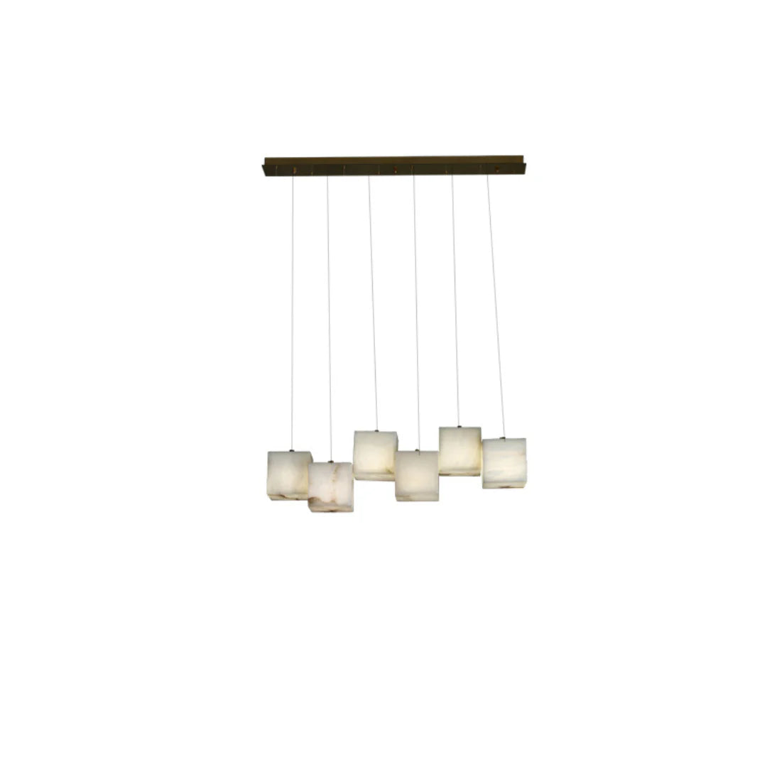 Simple Alabaster Box chandelier