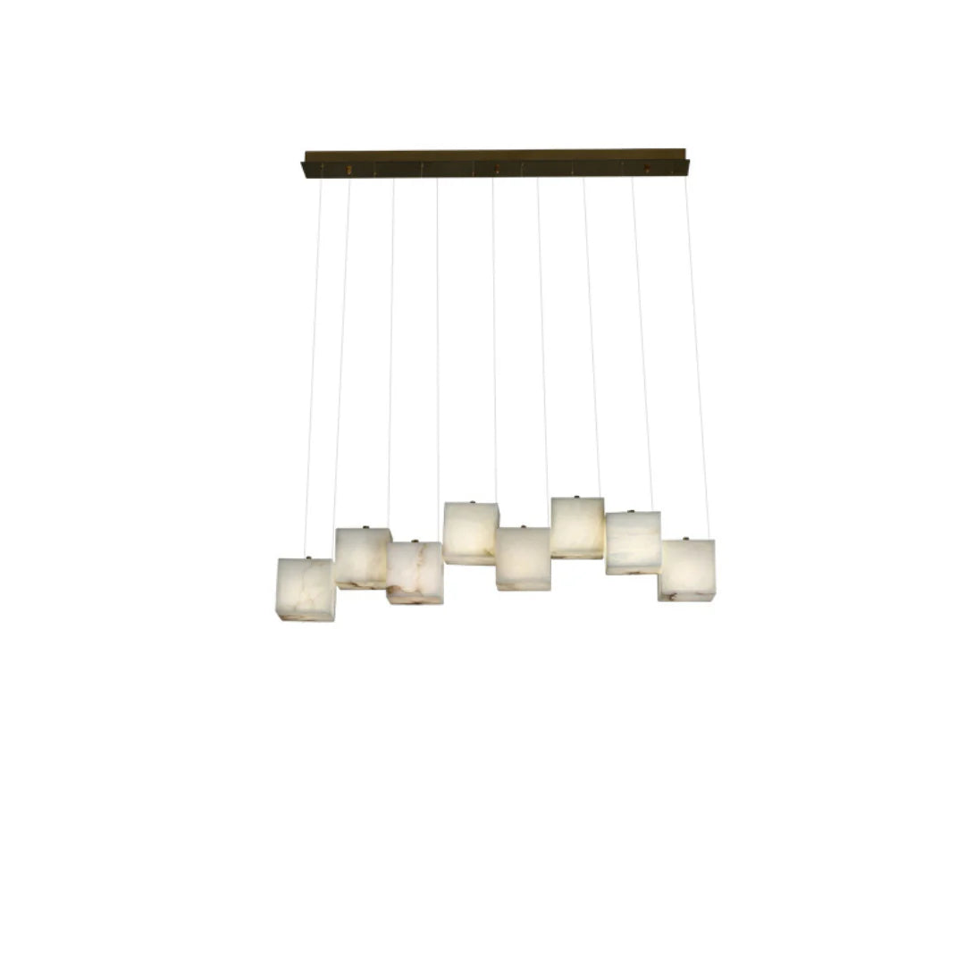 Simple Alabaster Box chandelier