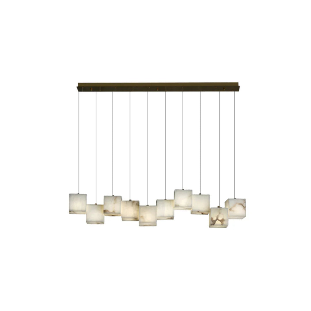 Simple Alabaster Box chandelier