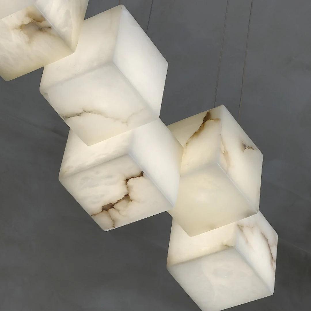 Simple Alabaster Box chandelier