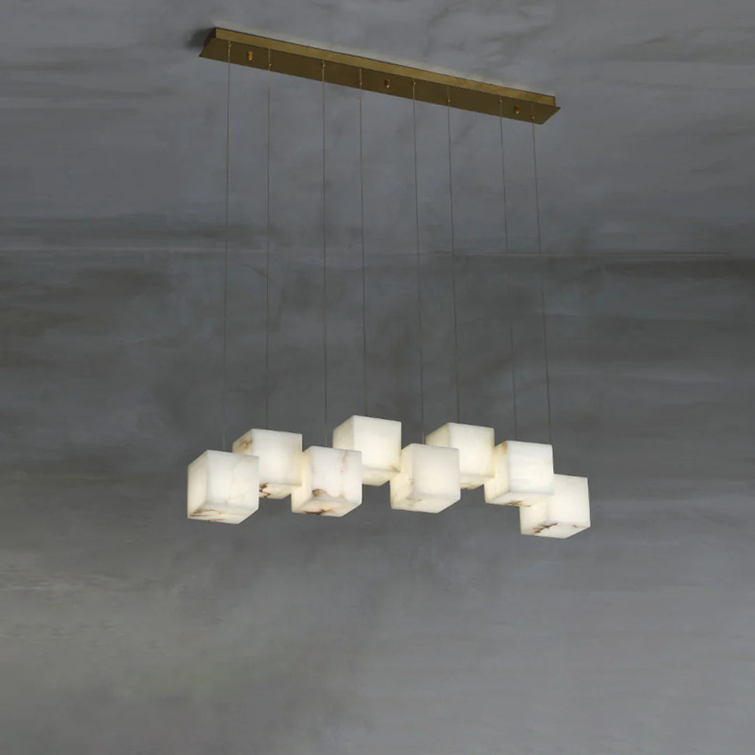 Simple Alabaster Box chandelier