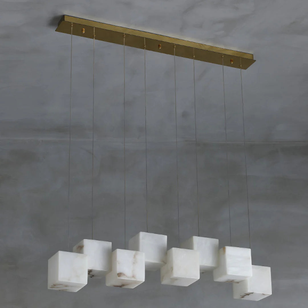 Simple Alabaster Box chandelier