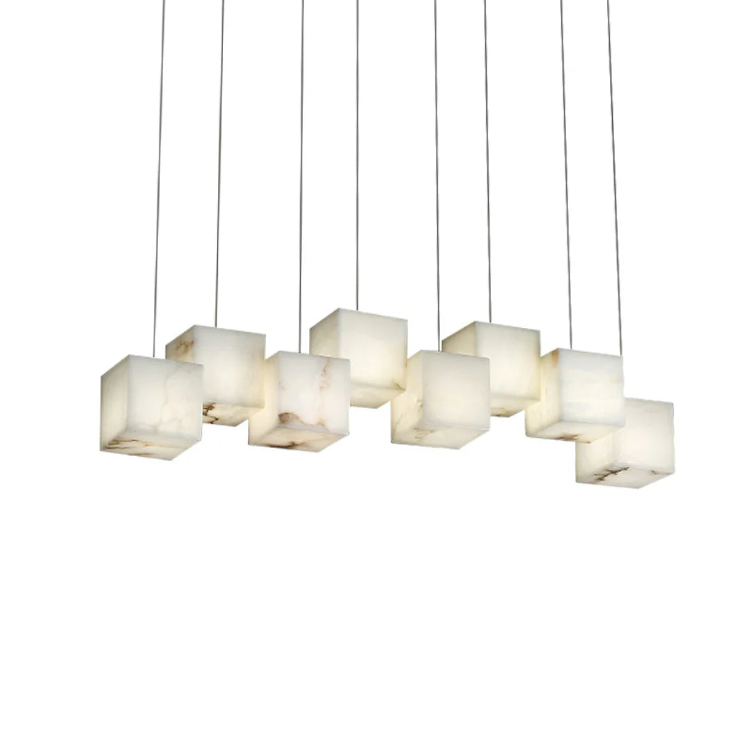 Simple Alabaster Box chandelier