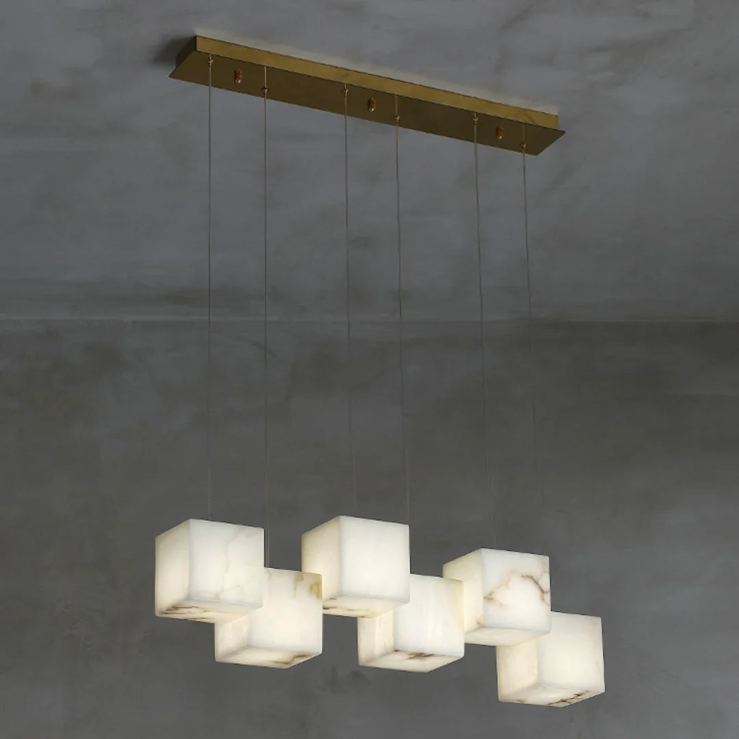 Simple Alabaster Box chandelier